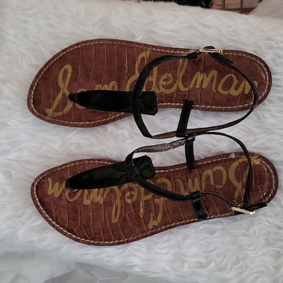 Sam Edelman  Gigi Flat Black Classic Sandals - Picture 4 of 8